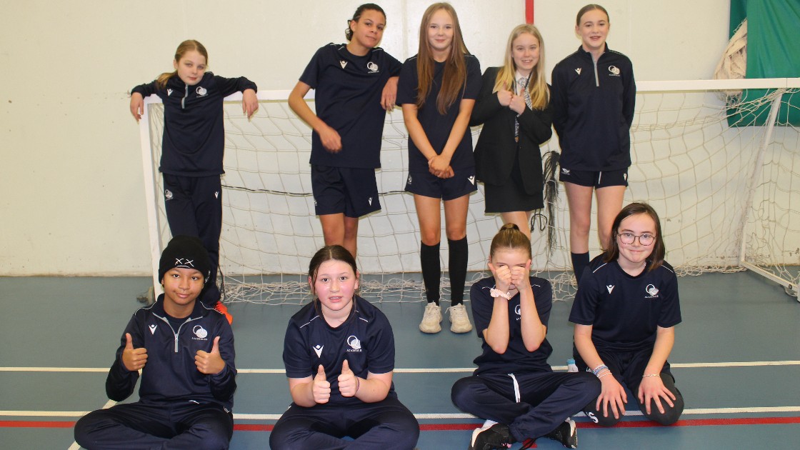 Year 7 and 8 girls football training session