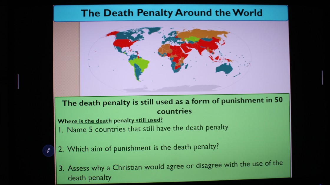 Students learnt about countries which still use the death penalty as a form of punishment